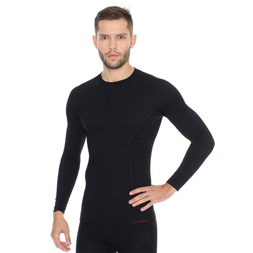 Brubeck - Active Wool Langarm Thermoshirt Merino - Black - LS12820