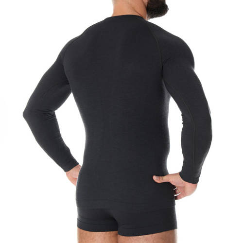 Brubeck - Active Wool Langarm Thermoshirt Merino - Black - LS12820