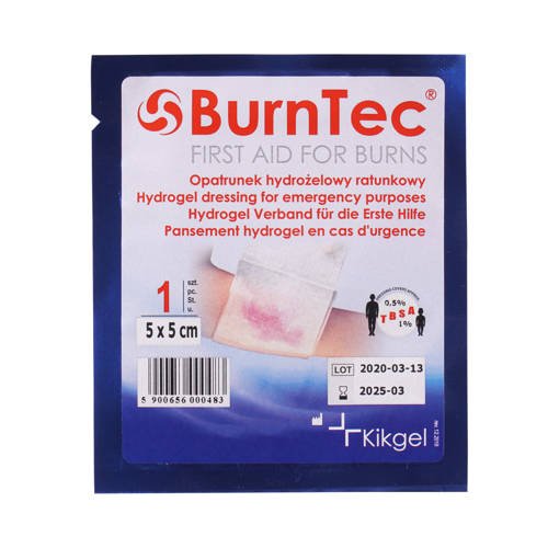 KIKGEL - Steriler, kühlender Gel-getränkter Brandwundenverband BurnTec - 5 x 5 cm - NN-MKI-K05A-001