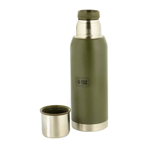 M-Tac - Edelstahl-Thermoskanne - Fassungsvermögen 1000 ml - Olive - UN-Y01-1000A