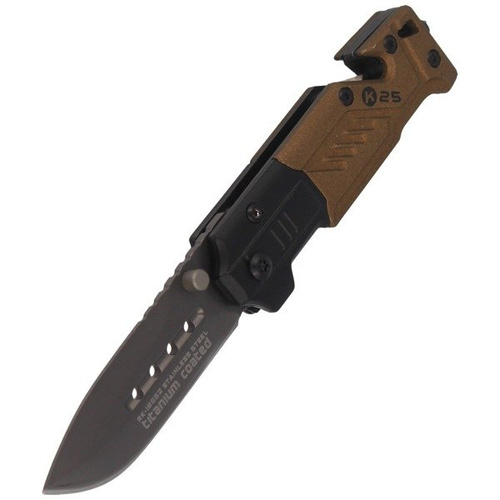 K25 - Titanium Drop Point Rescue Neck / Folding Knife 55 mm - 19652