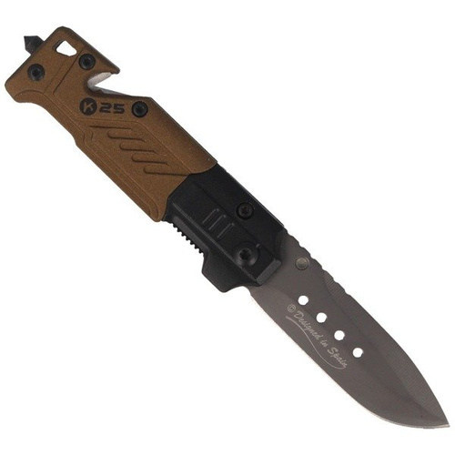 K25 - Titanium Drop Point Rescue Neck / Folding Knife 55 mm - 19652