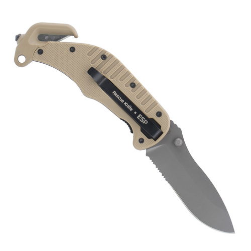 ESP - Rettungsmesser Rescue Knife - Combo Klinge - Khaki - RKK-01-S KH