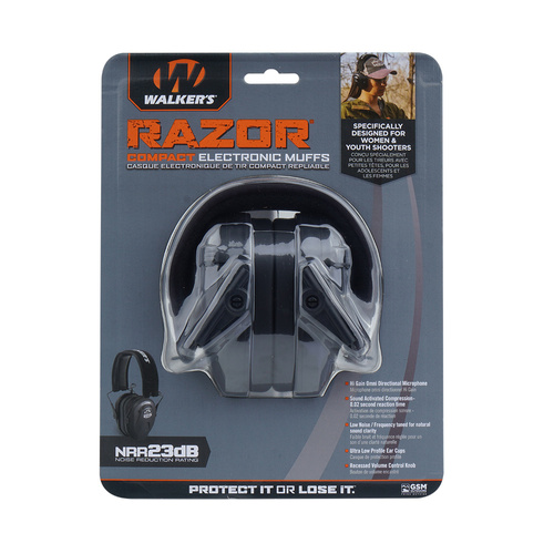 Walker's - Active Hearing Protectors Razor Compact - Black - GWP-CRSEM