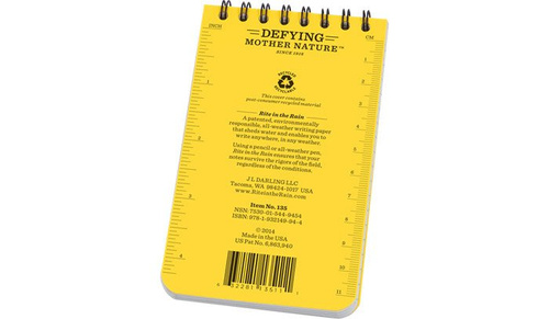 Rite in the Rain - All-Weather Notebook - 3x5'' - 135 - Yellow