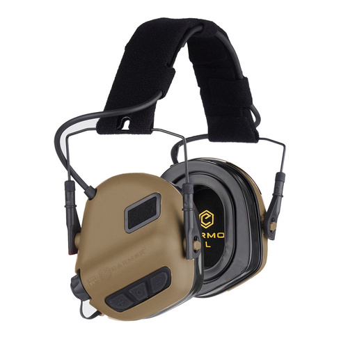 Earmor - Hearing Protection Earmuff with AUX Input M31 PLUS - Coyote Brown - M31-CB (PLUS)