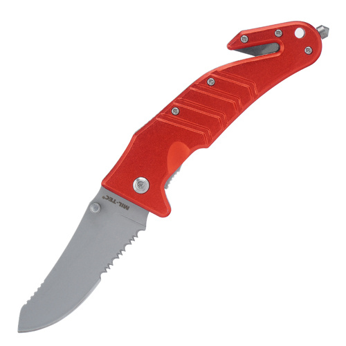 Mil-Tec - Folding Knife With Belt Cutter - Red - 15321002