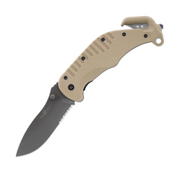 ESP - Nóż ratowniczy Rescue Knife - Ostrze Combo - Khaki - RKK-01-S KH