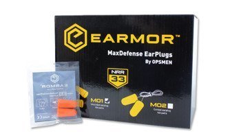 Earmor - Piankowe zatyczki do uszu MaxDefense - M01 - BOX 60 szt.