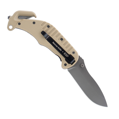 ESP - Nóż ratowniczy Rescue Knife - Ostrze gładkie - Khaki - RKK-01